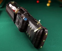 Elite 2 Butt 4 Shaft Brown Leather Case -Cue Craft ecc24 brown 02