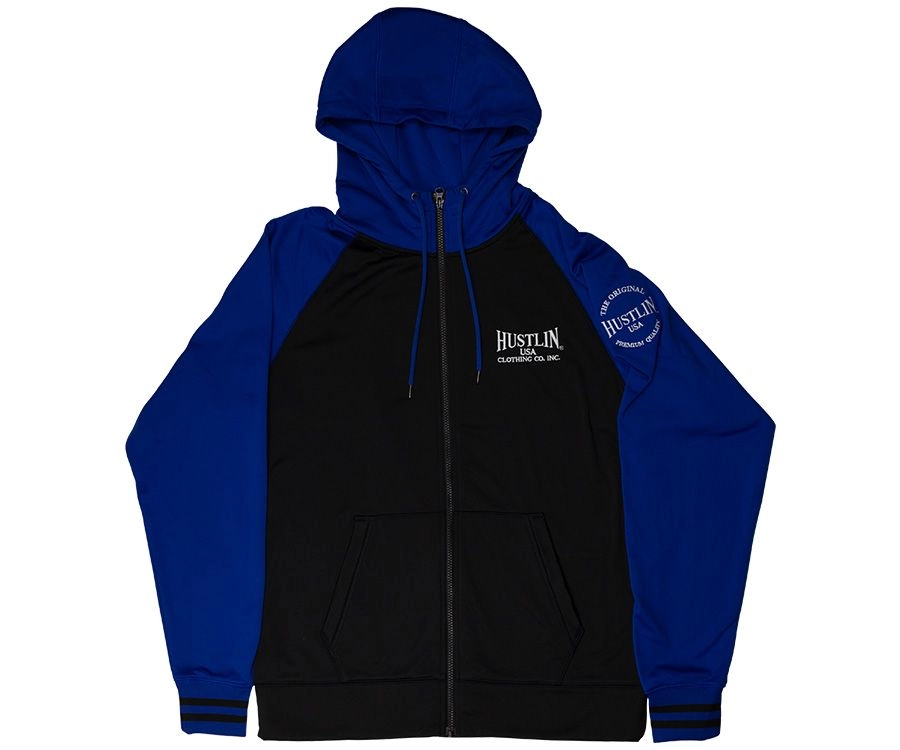 Hustlin USA Blue Zip Up Hoodie 1 Hustlin USA Blue Zip Up Hoodie
