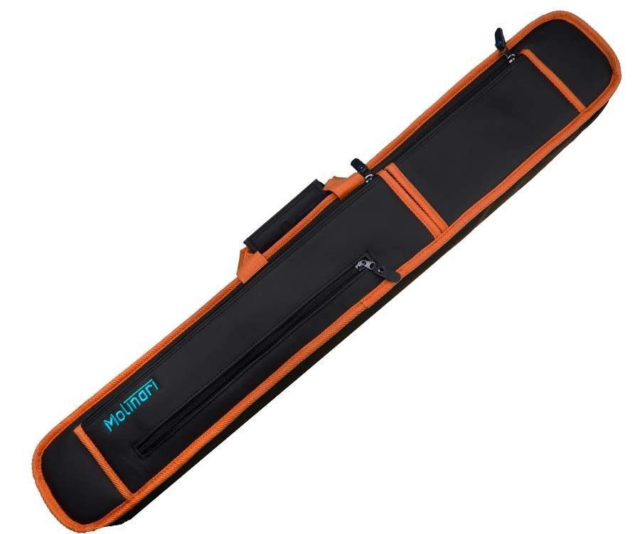 Molinari 2 Butt 4 Shaft Black/Orange Soft Cue Case 2 Molinari 2 Butt 4 Shaft Black/Orange Soft Cue Case - Image 2