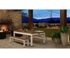 Newport 3-in-1 Outdoor Pool/Dining/Ping Pong Table From Spencer Marston - FREE Installation -Cue Craft newport outdoor dining lifestyle 1