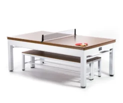 Newport 3-in-1 Outdoor Pool/Dining/Ping Pong Table From Spencer Marston - FREE Installation -Cue Craft outdoorpooltable whiteandtan 92 1