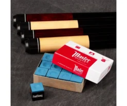 Economy Two-Piece Pool Cue Bundle (4 House Cues Set) -Cue Craft pdeco group chalk