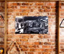 "Shoot Out" Floating Wall Art (30" X 15.75") - Black And White 7 "Shoot Out" Floating Wall Art (30" X 15.75") - Black And White -Cue Craft rtnsowbw 02