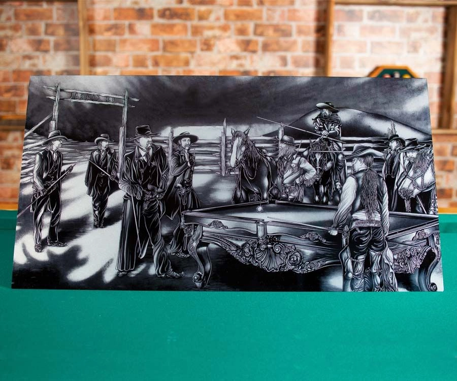 "Shoot Out" Floating Wall Art (30" X 15.75") - Black And White 1 "Shoot Out" Floating Wall Art (30" X 15.75") - Black And White