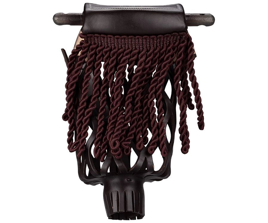 Brown Fringe Leather Pocket Set (Set Of 6) 1 Brown Fringe Leather Pocket Set (Set Of 6)