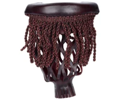 Burgundy Fringe Leather Pocket Set (Set Of 6) 7 Burgundy Fringe Leather Pocket Set (Set Of 6) -Cue Craft tppk10 01 3